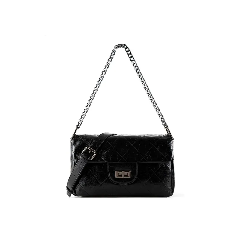 Vigno Synthetic Leather One Shoulder Crossbody Regular Women's Black-0
