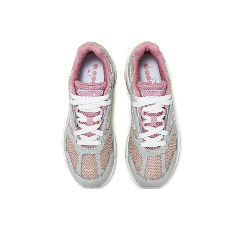 Diadora Wear Resistant Low Top Casual Shoes Women's Pink Silver-2