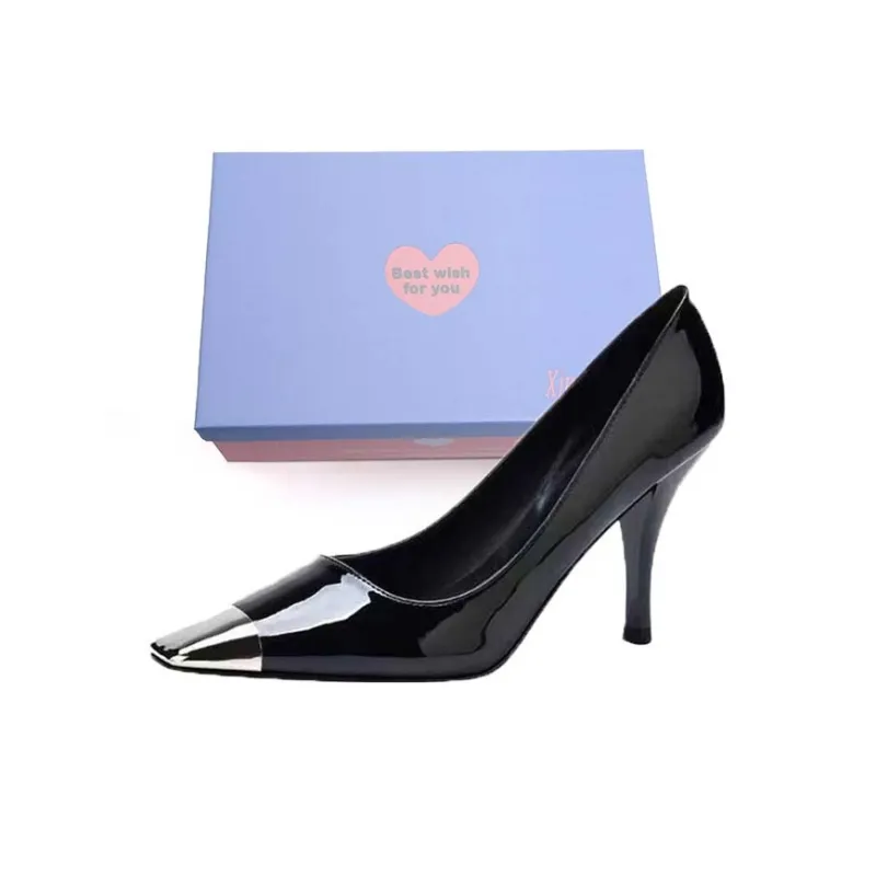 Xingdiman Slim Heel High Heels Women's Black Gift Box Set-0