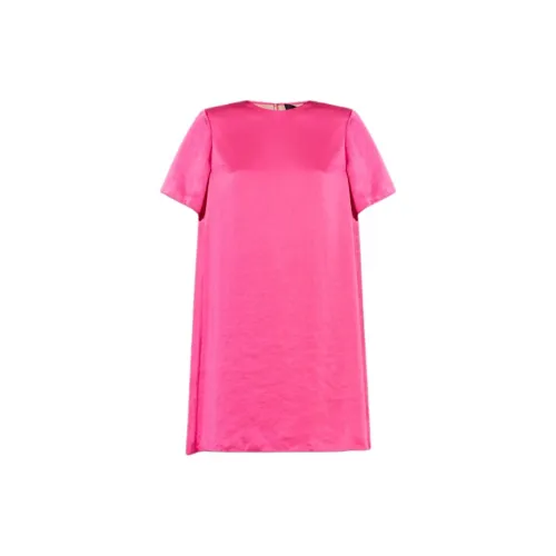 THEORY Crushed Satin Mini T-Shirt Dress