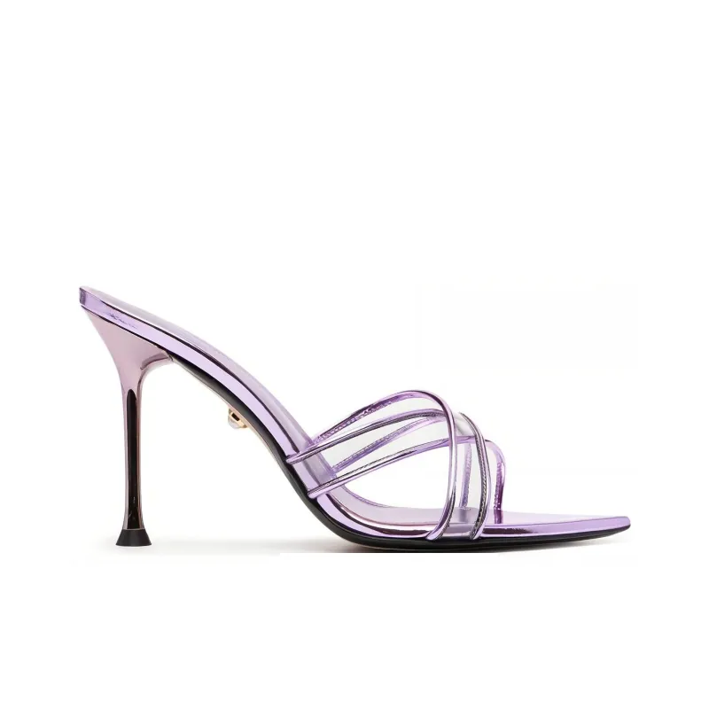 Alevì Metallic-finish Slip-on Mules-1