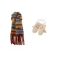 2 Pack (Knit Gloves+Caramel Scarf)