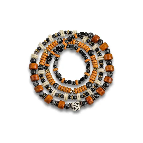 Cuud Snowflake Obsidian Bracelets Men's