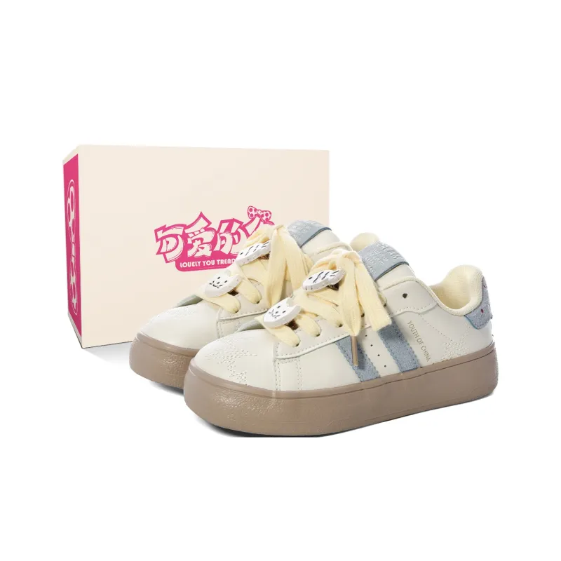 Lovely You Wear resistant And Lightweight Low Top Skateboard Shoes Women's Yellow Blue Cheeses-13