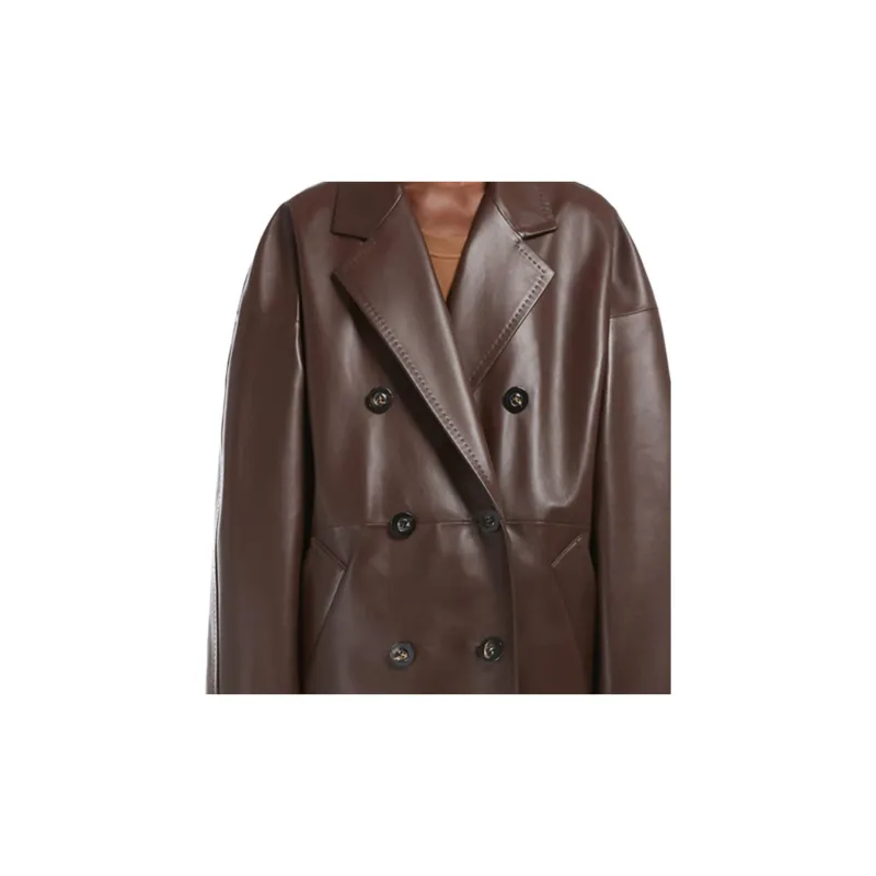 MaxMara Leather Jacket Women's Umber-4
