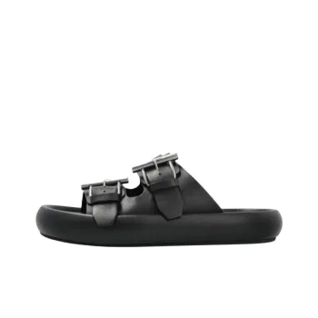 Alexander McQueen Double Buckle Slip On Slides