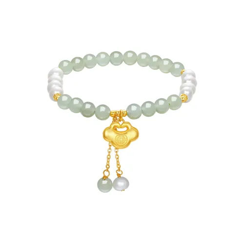 ZHOU LIU FU Hetian Jade Bracelets Green Jade Women's