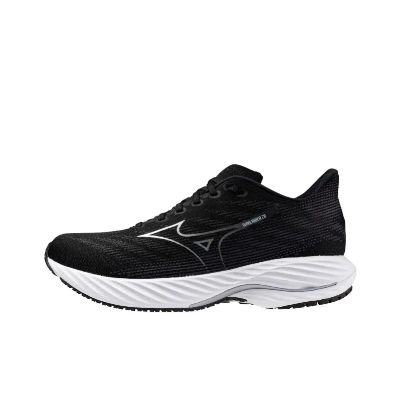 Mizuno Wave Rider 28 Super Wide 'Black White'-0