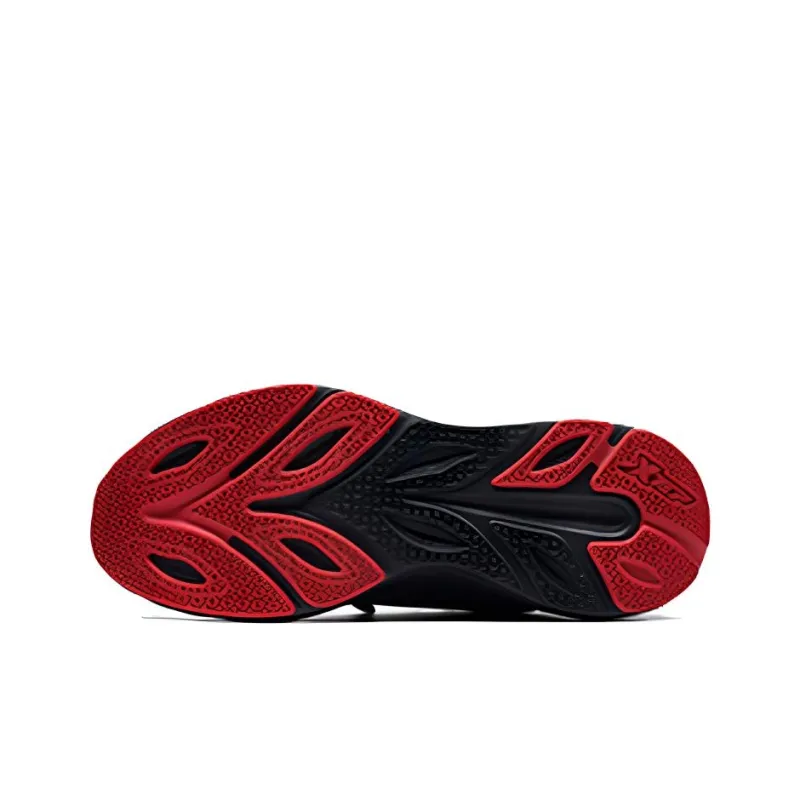 XTEP Cushioning Anti-Slip And Wear-Resistant Rebound Low-Top Running Shoes Men's Red Black-3