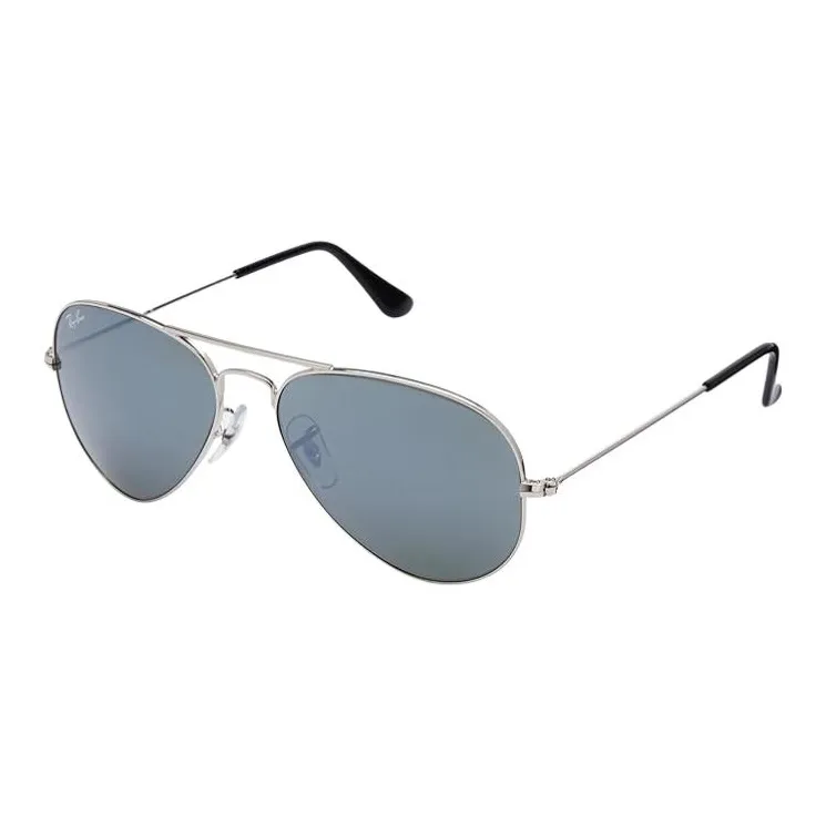RayBan Chrome-Plated Aviator Sunglasses Men's Silver-0