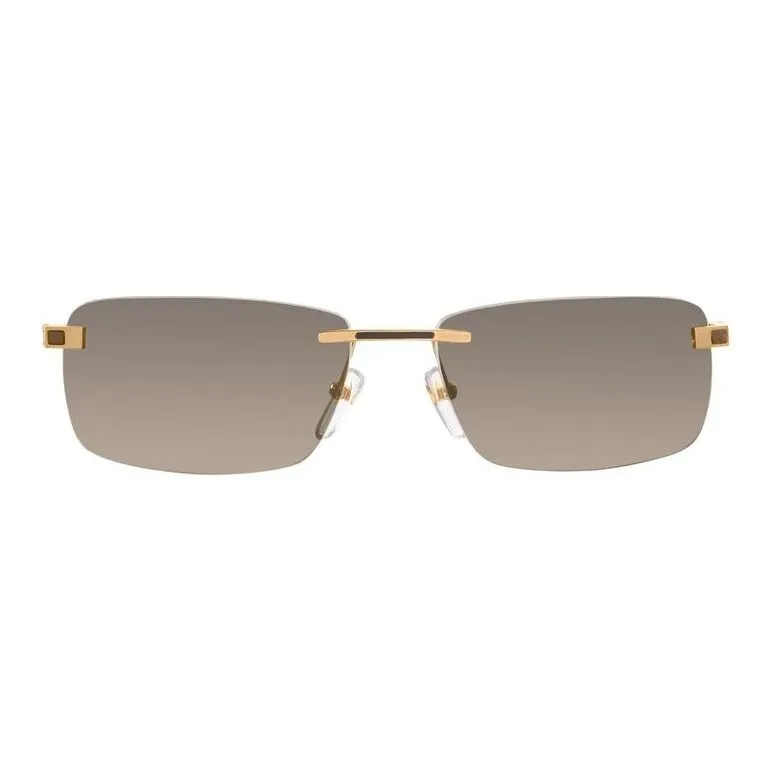 STEFANO RICCI Titanium Wood Zinc-Plated Gold Rectangular Sunglasses Unisex Gold-1