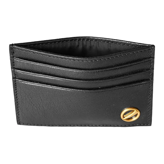 SUPERMERCY One Stroke Series The First Layer Of Calfskin Card Holder Mini Unisex Black/Purple Glaze-2