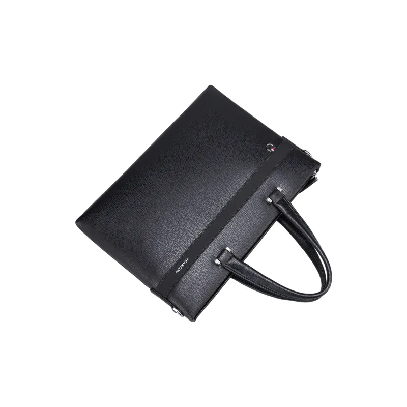 YEARCON Artificial Leather Briefcase, Laptop Bag, Shoulder Bag, Crossbody Bag, Handbag Tubas Men's Black-4