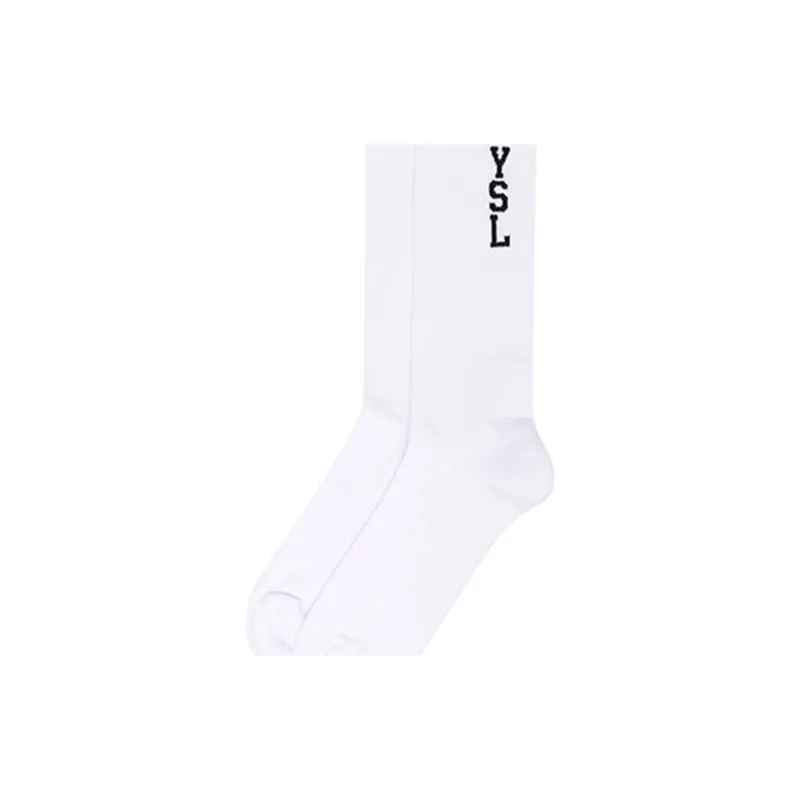 SAINT LAURENT Intarsia knit Logo Socks-2