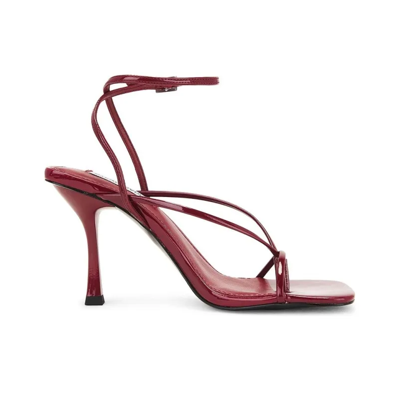 STEVE MADDEN Annie Heel Strap Sandals Women's Red-1