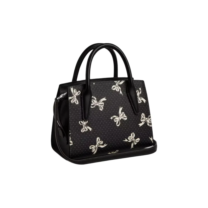 COACH Coated Canvas Handbag Unisex Black-3