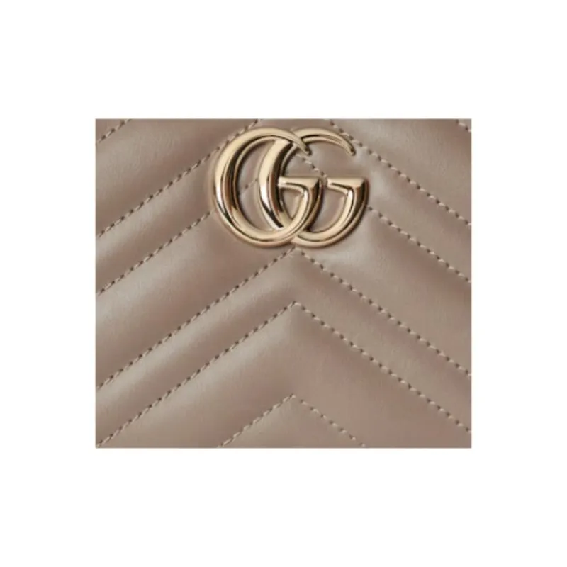 GUCCI GG Marmont Leather Wallet Women's Taupe-4
