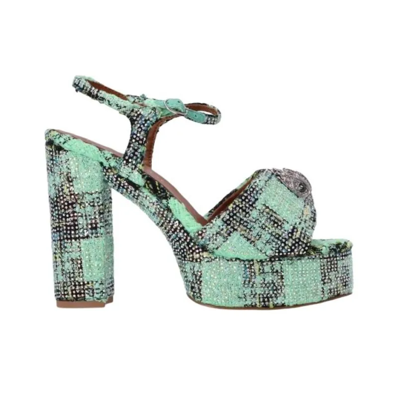 Kurt Geiger London Kensington One Strap Sandals 12.5cm Women's Green-1