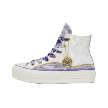 Converse All Star Lift Anti Slip Wear Resistant High Top Canvas Shoes Women's White Purple
