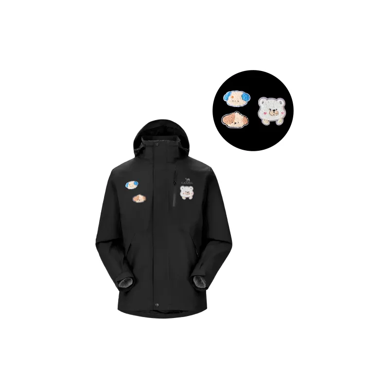 CAMEL All weather Waterproof, Thermal, And Windproof Windbreaker Jacket Unisex Black-2