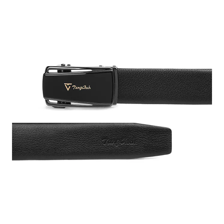 TangGuh Genuine Leather Automatic Buckle Casual Suit Pants With Belt Belt Men's 3.5cm Width-1