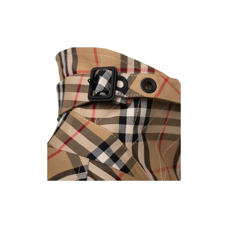 Burberry Check pattern Cotton Trench Coat-4