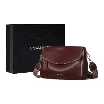 C°BANNER Cow Leather With Synthetic Leather Pillow Bag Shoulder Bag Regular Women's Black/Wine Coffee