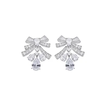 NANA JACQUELINE Brass Earrings Women's White