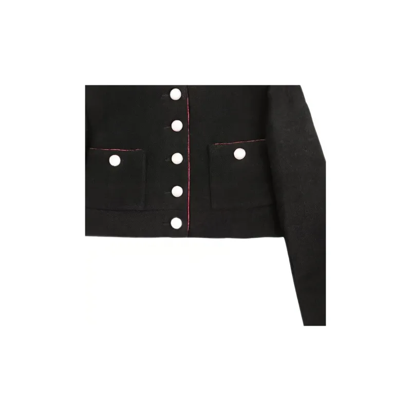 CHANEL Cropped Coats Women's Black-2