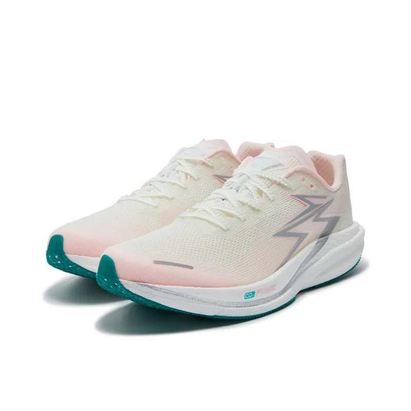 361° Cushioned Slip-Resistant Abrasion-Resistant Breathable Low-Top Running Shoes Unisex White Pink-2