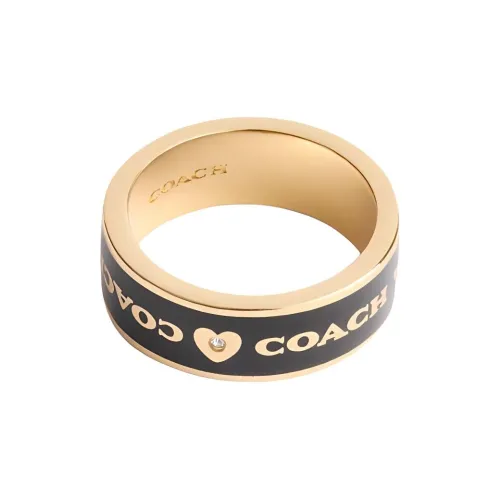 COACH Enamel Rings Women's Black/Gold