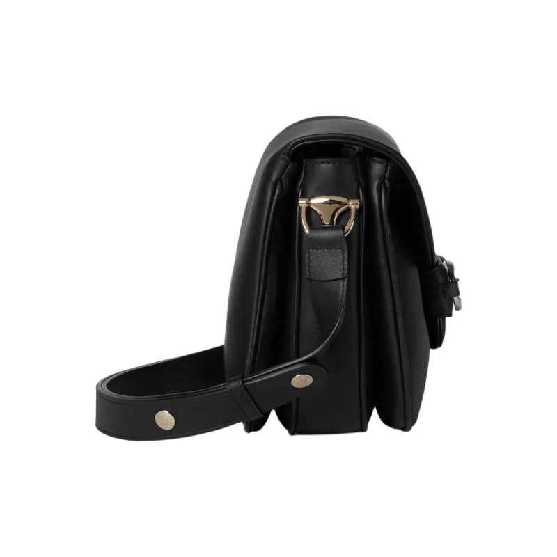 GUCCI Horsebit 1955 Leather Shoulder Bag Trumpets Women's Black-2