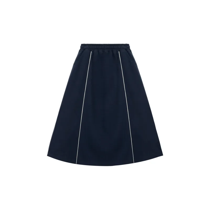 B.Duck Casual Long Skirt Women's Navy Blue-1