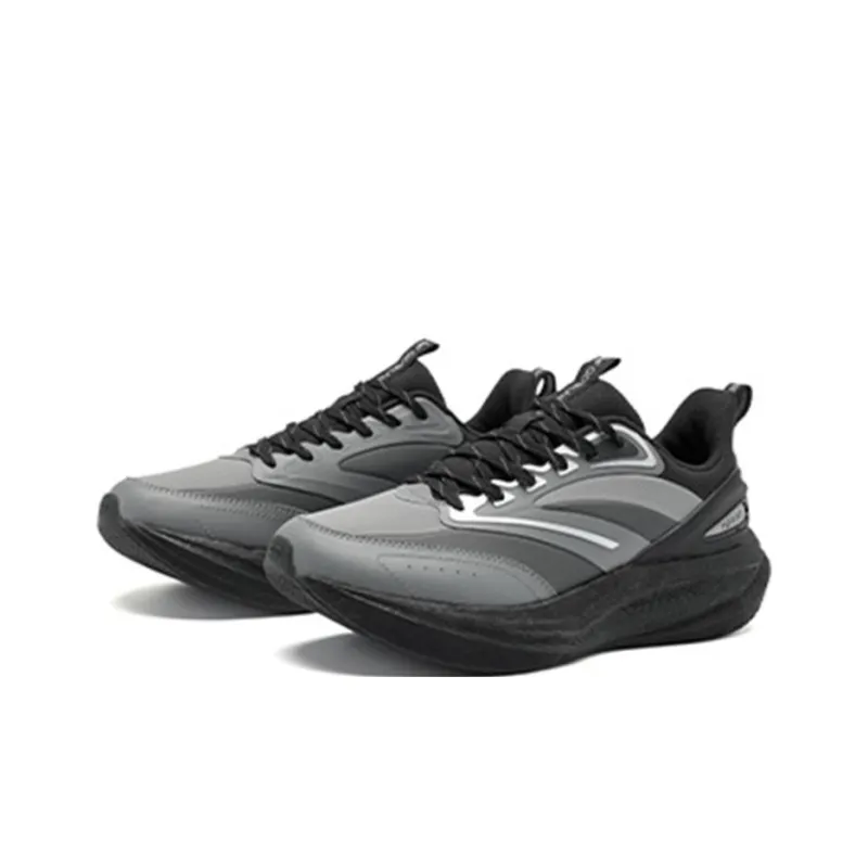 QIAODAN Uh huh Cushioning Slip Resistant And Abrasion Resistant Low Top Casual Running Shoes Men's Gray Black-1