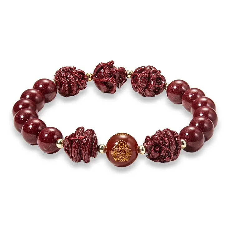 AGOVSKI Reconstructed Cinnabar Bracelets Unisex-8