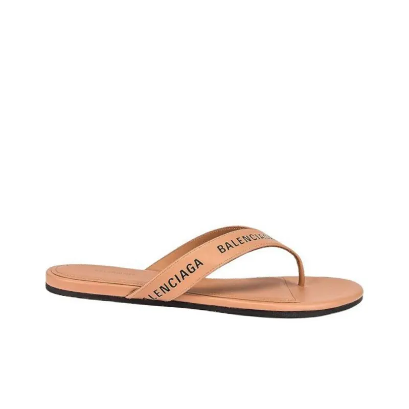 Balenciaga Round Flip Flops Women's Beige-1