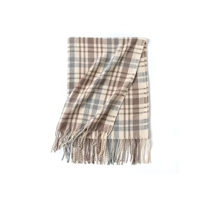 PISHUSHU Polyester Knit Scarves Unisex Pink-3