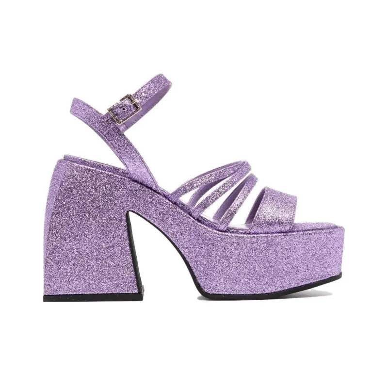 NODALETO Glittered Platform Pumps-1