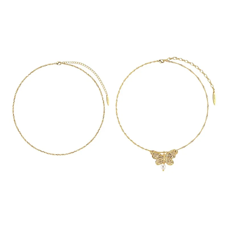 BOONEE ALUS Gold Plated Copper Freshwater Pearl Necklaces Women's-0