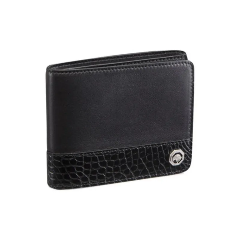STEFANO RICCI Calfskin Leather Wallet Men's Black-1