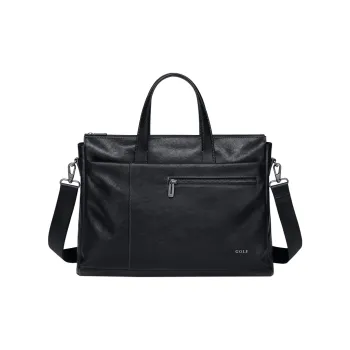 GOLF Synthetic Leather Briefcase Regular Men's Black