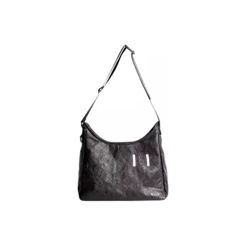 One Person's Planet DuPont Paper Shoulder Bag Crossbody Bag Large Size Unisex Black