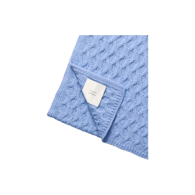 CALVIN KLEIN Sheep Wool Knit Scarves Men's Belair Blue-1