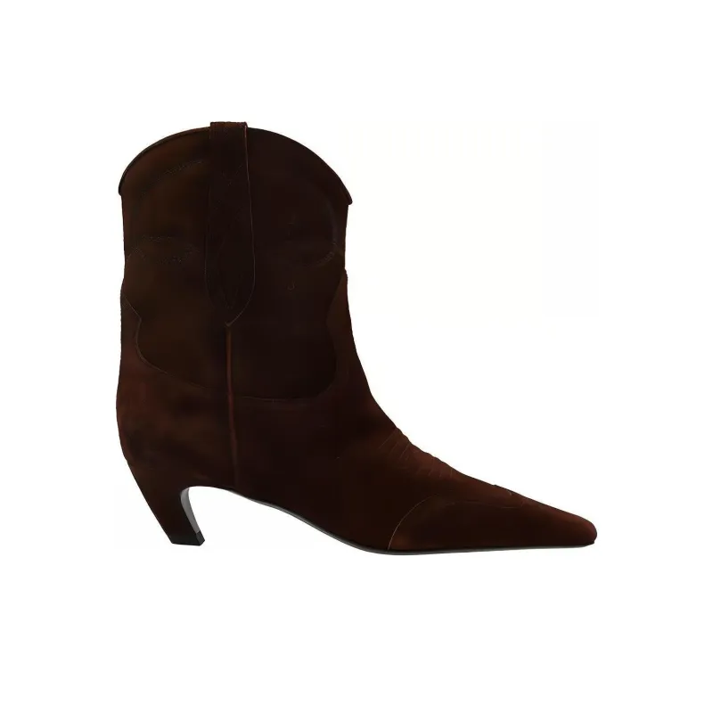 KHAITE Dallas Ankle Boots Women's Dark Brown-1