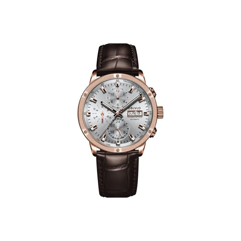 OBLVLO Automatic Mechanical Movement Watch Men's Watches Blue Dial-9