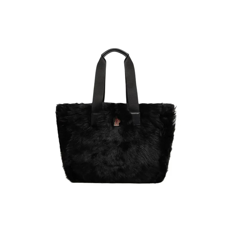 Moncler Shearling Tote Bag, Shopping Bag, Handbag Tubas Women's Black-0