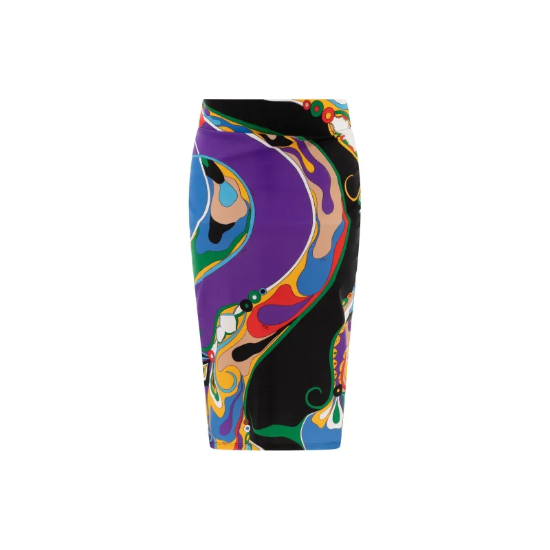 EMILIO PUCCI High Waist Orchidee Printed Pencil Skirt-1
