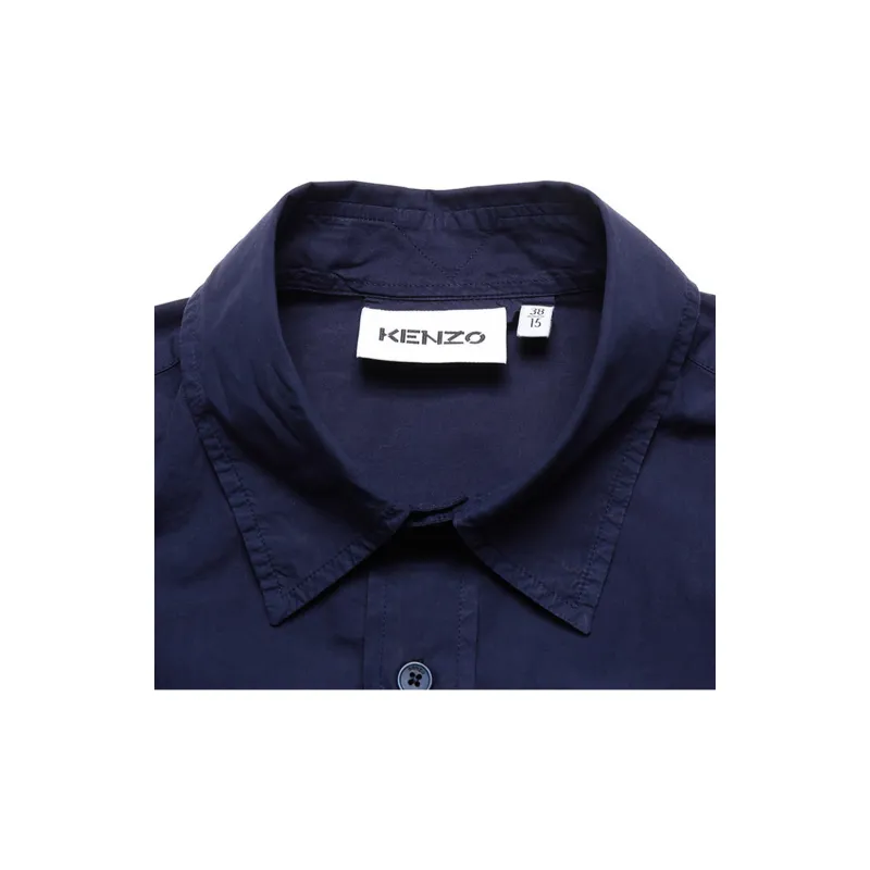 KENZO Classic Tiger Head Shirts Men Navy-5