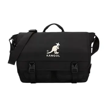 KANGOL Nylon Messenger Bag Crossbody One Shoulder Handbag Regular Unisex Black