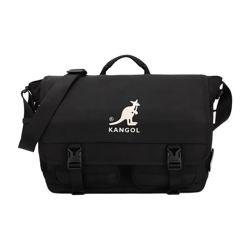 KANGOL Nylon Messenger Bag Crossbody One Shoulder Handbag Regular Unisex Black-0
